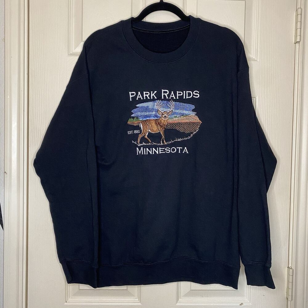 Minnesota Park Rapids Embroidered Sweater Black Medium